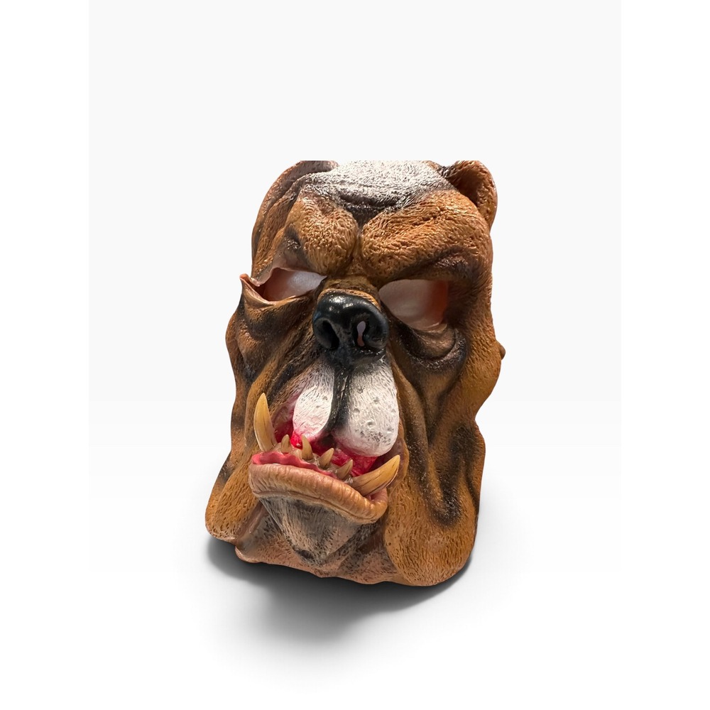 Aggressive Bulldog Snarling Latex Mask Halloween Costume Snarling Dog Mask